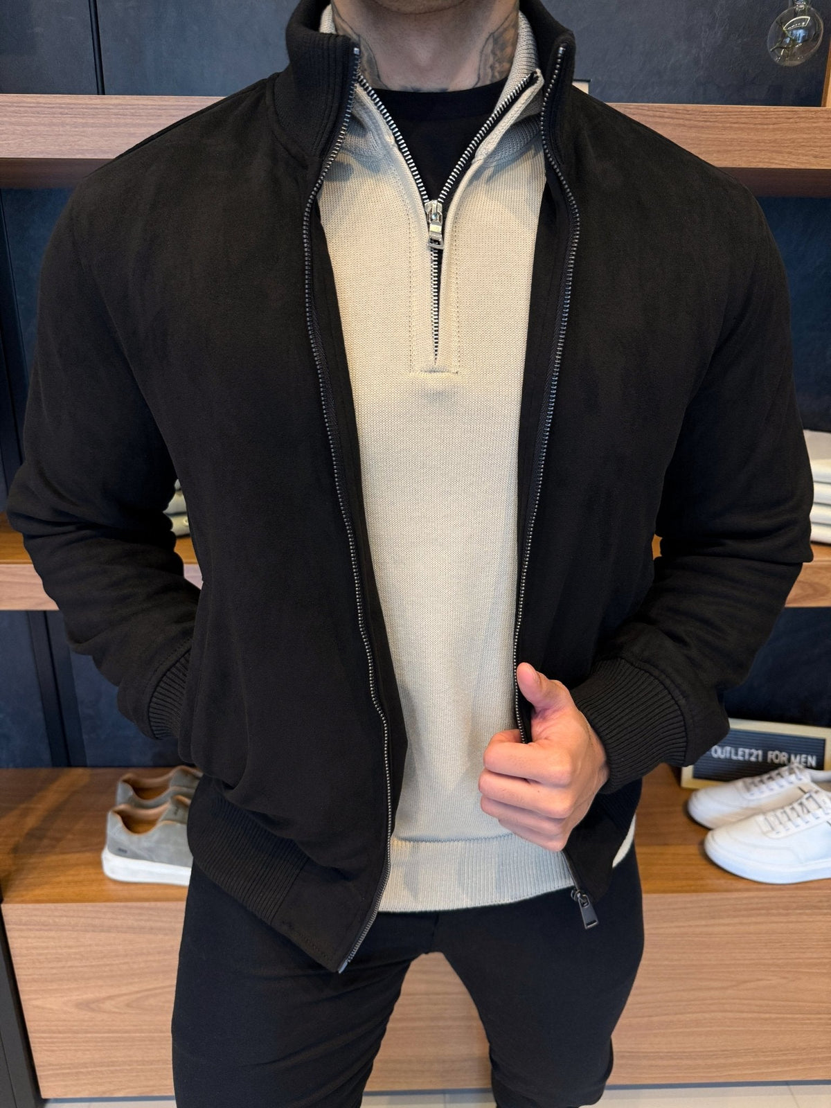 Jaqueta Masculina Suede Preta